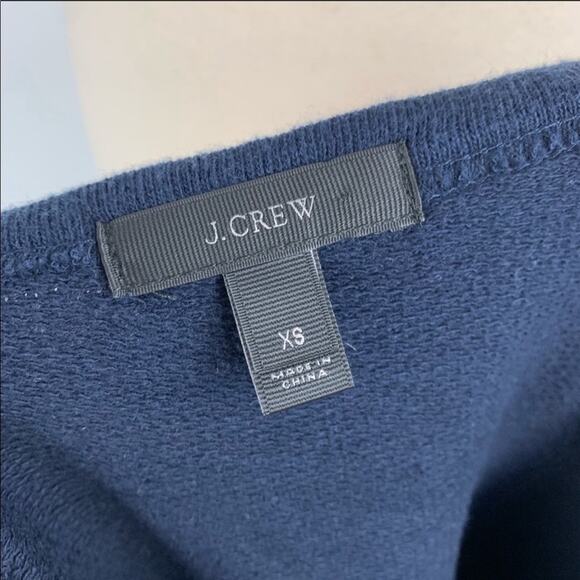 J CREW Navy White Nautical Preppy Striped Crew Neck Zipper Pullover Sweater XS - Picture 3 of 8